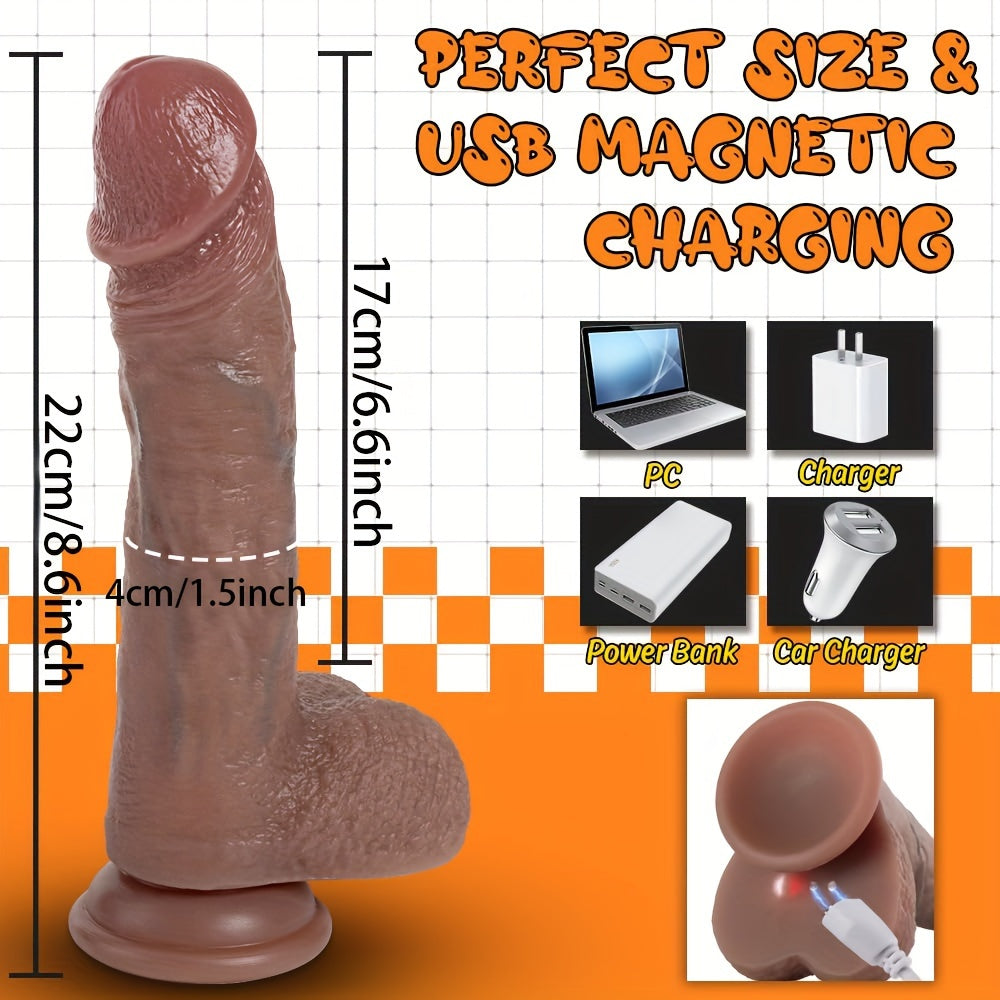 YIQU 21.84 Cm Vibrating Dildo With Heating & Rotation 10 Vibration