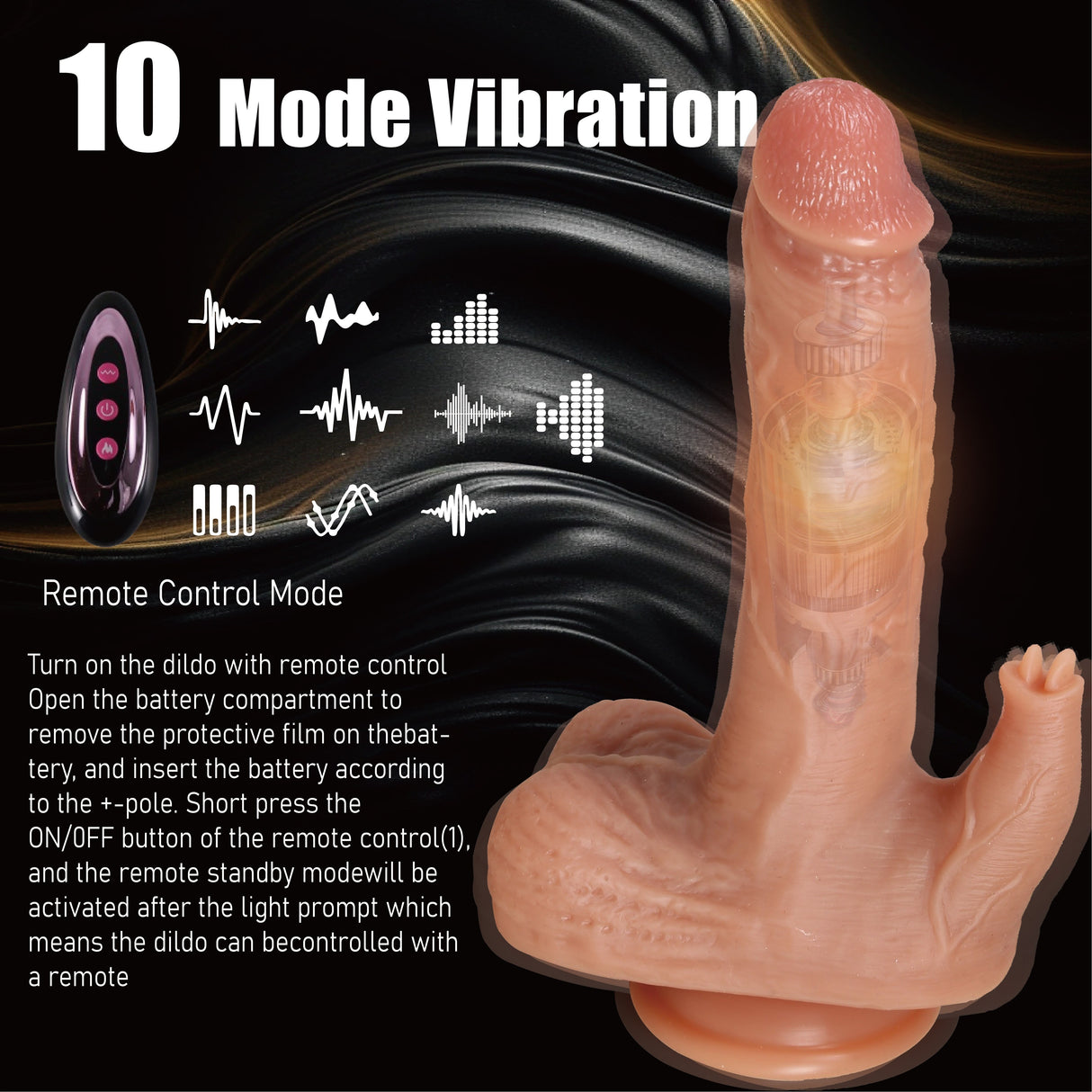 YIQU 5-in-1 Double-Headed Tongue Licking Dildo