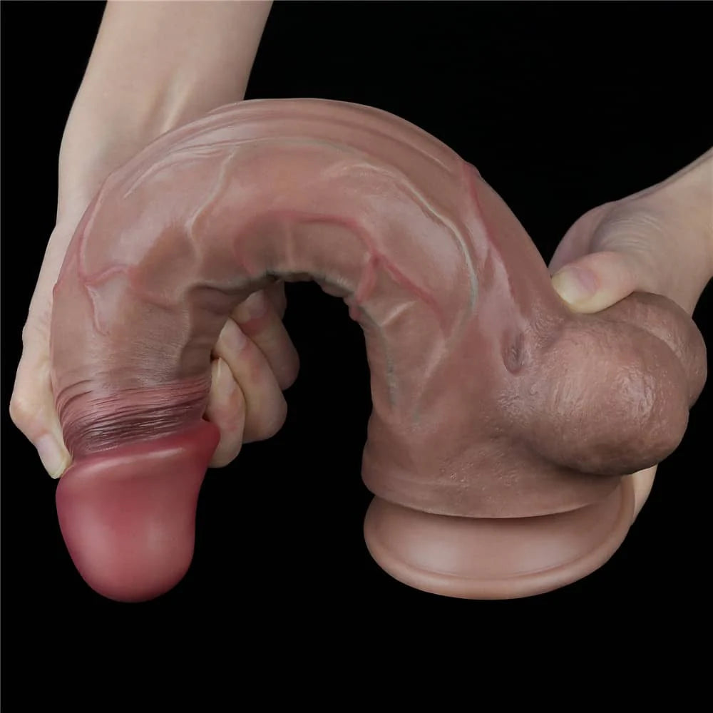 11.5" Dual Density Silicone Realistic Dildo with Handmade Hyper-Realistic Veins