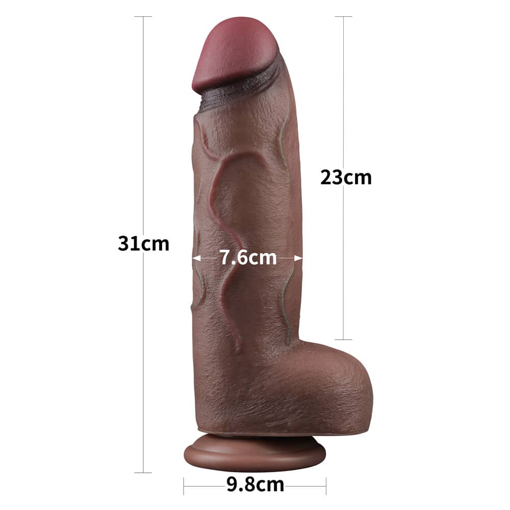 12'' Dual Density Dildo Silicone Cock XXL Realistic Dildo