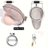 FRRK-196 Mesh Stainless Steel Male Chastity Cage Penis Cage Device