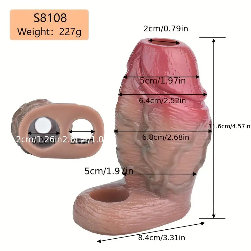 S8108 Large Silicon Penis Sleeve Realistic Hollow Dildo