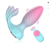 Gradient Color Vibrating Wireless Remote Control Jewel Anal Plug