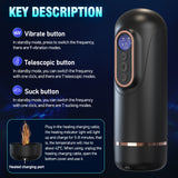 2024 Amazing 5in1 telescopic Electric sucker heating Voice Male Masturbation Cup