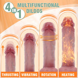 YIQU APP Remote Control 4 In 1 Thrusting Realistic Dildos