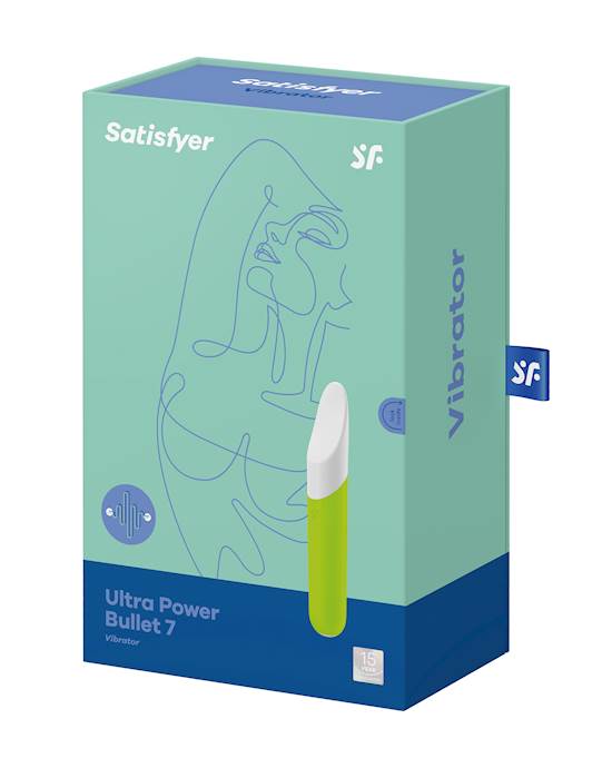 Satisfyer Ultra Power Bullet 7 Vibrator- Green -Yellow- 5.3 Inch