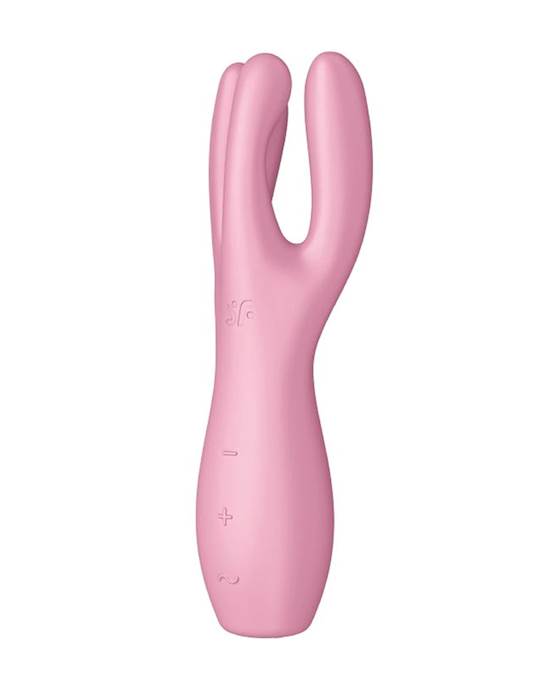 Satisfyer Threesome 3 Vibrator- Mint-Pink-5.5 Inch