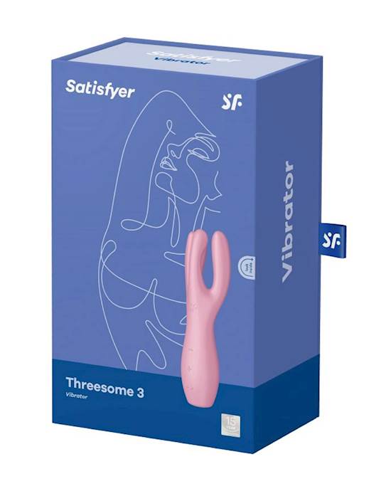 Satisfyer Threesome 3 Vibrator- Mint-Pink-5.5 Inch