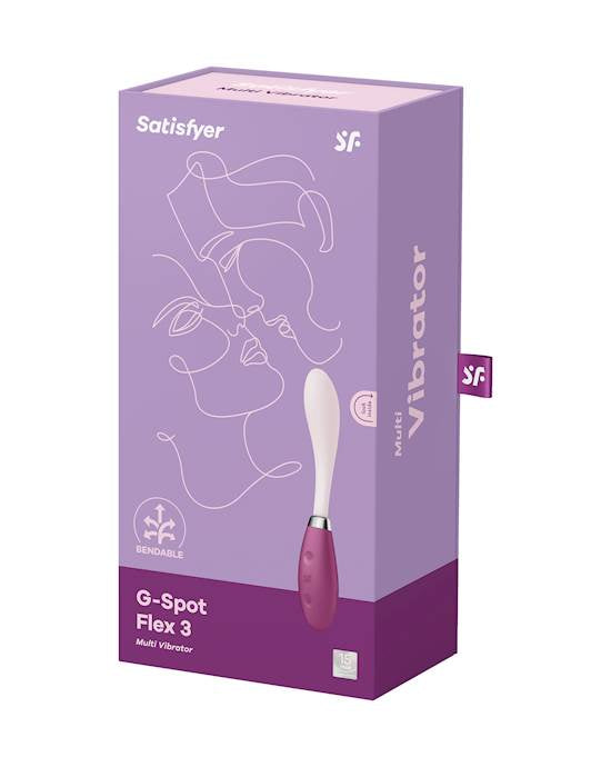 Satisfyer G-spot Flex 3 Multi Vibrator-Pink-Grey-7.6Inch