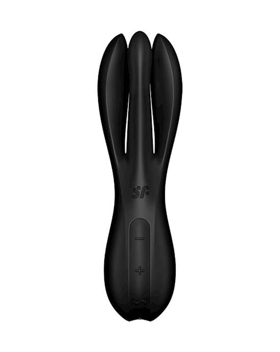 Satisfyer Threesome 2 Vibrator- Black - Violet-5.5 Inch