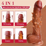 YIQU 4 In 1 Thrusting Realistic Dildo With 10 Vibration 10 Telescopic