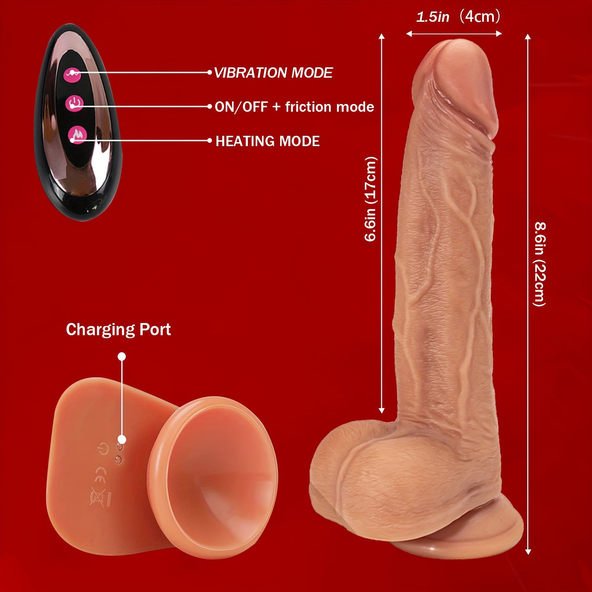 Complexion Remote Control 10 Vibration 10 Telescopic 3 In 1 Dildo