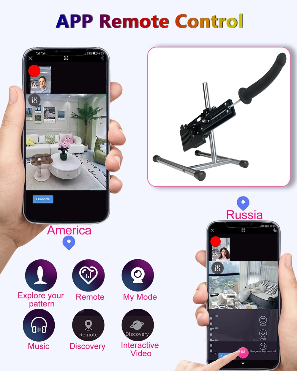 360 degree adjustment Premium Sex Machine with App