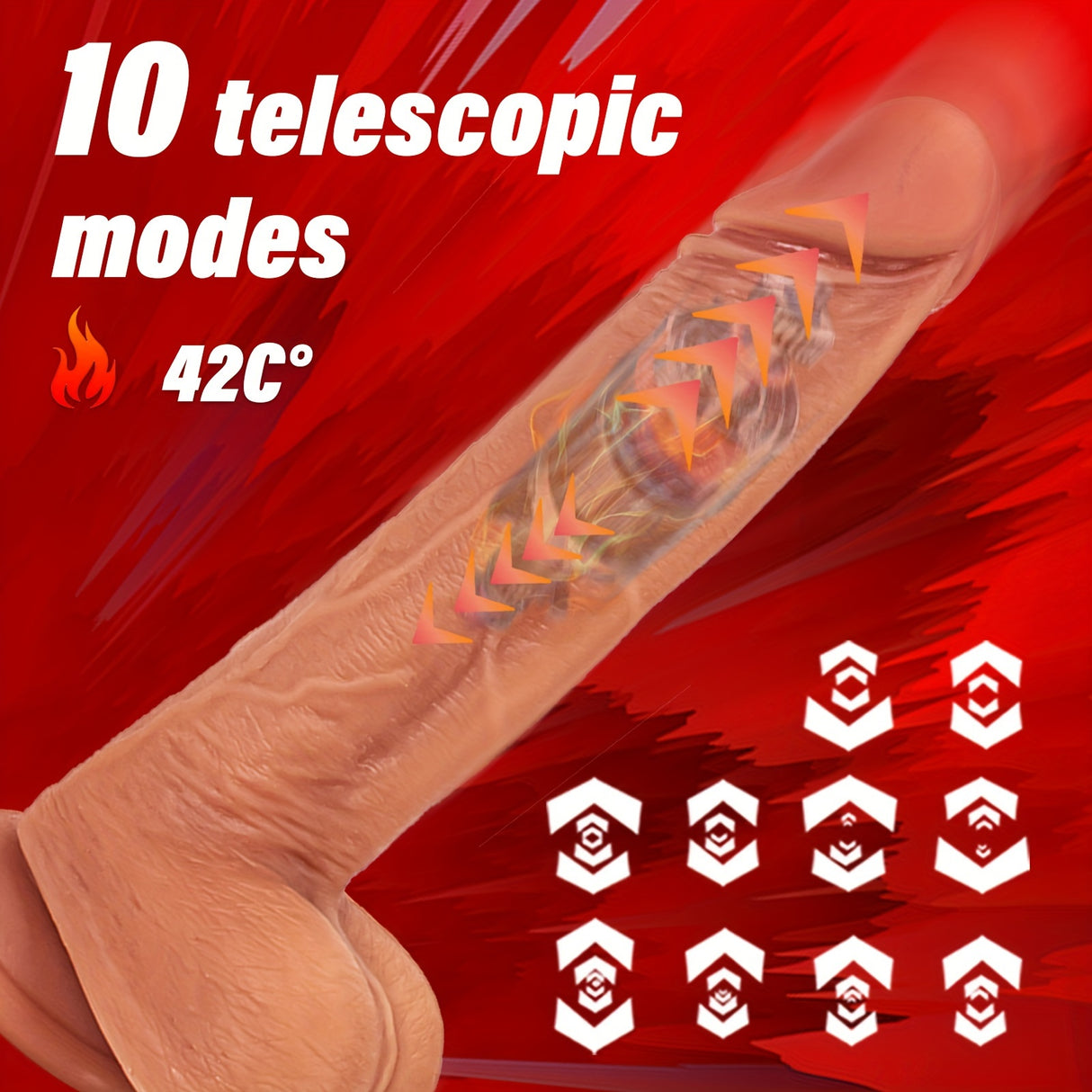 Complexion Remote Control 10 Vibration 10 Telescopic 3 In 1 Dildo