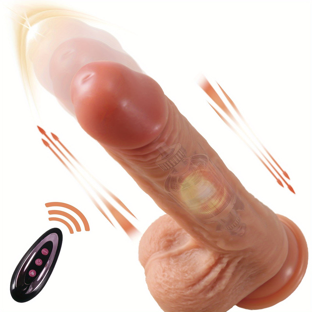 YIQU Remote Control Dildo 4-in-1 360-degree Dildo With 10 Vibration 10 Telescopic