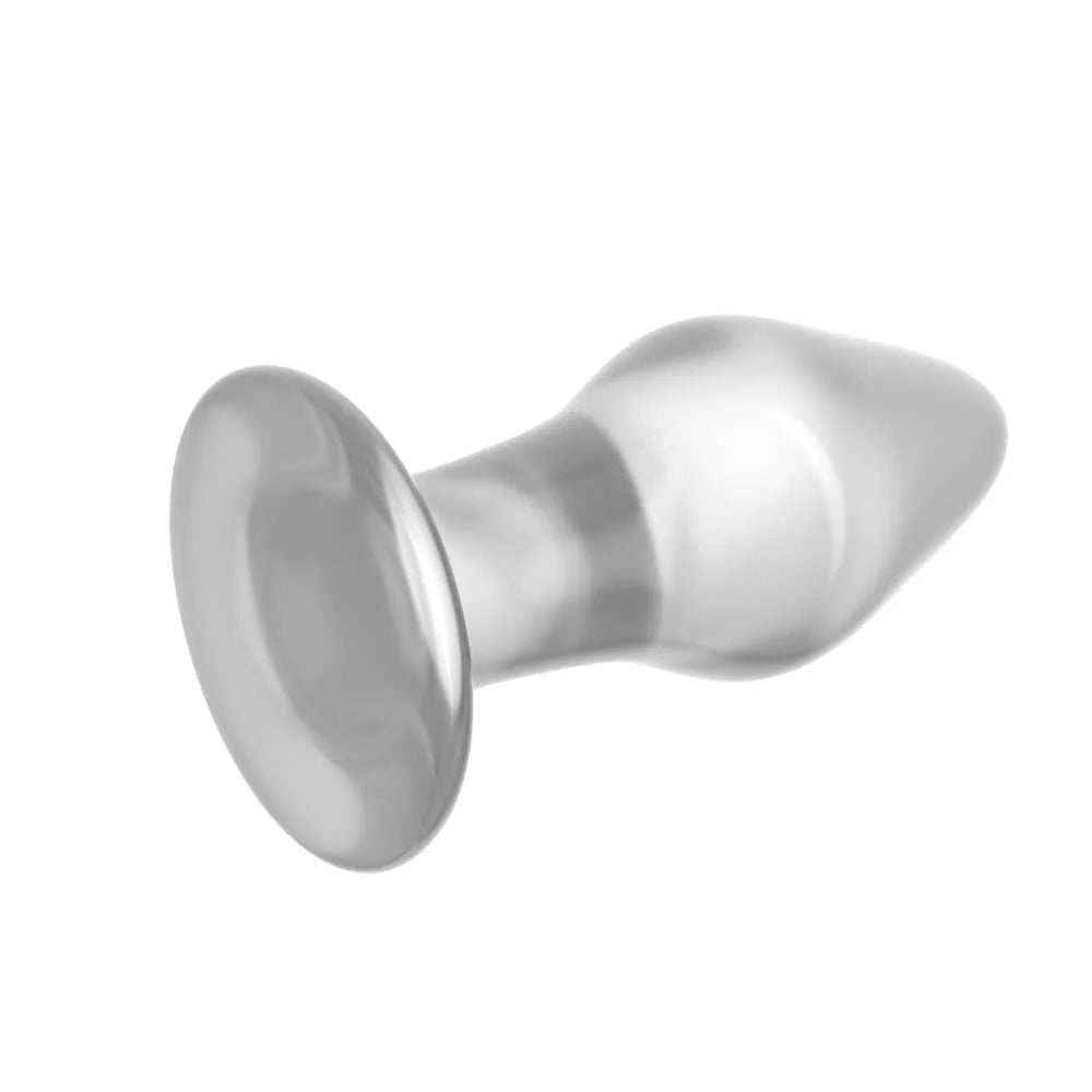 4.3" Glass Romance Transparent Butt Plug