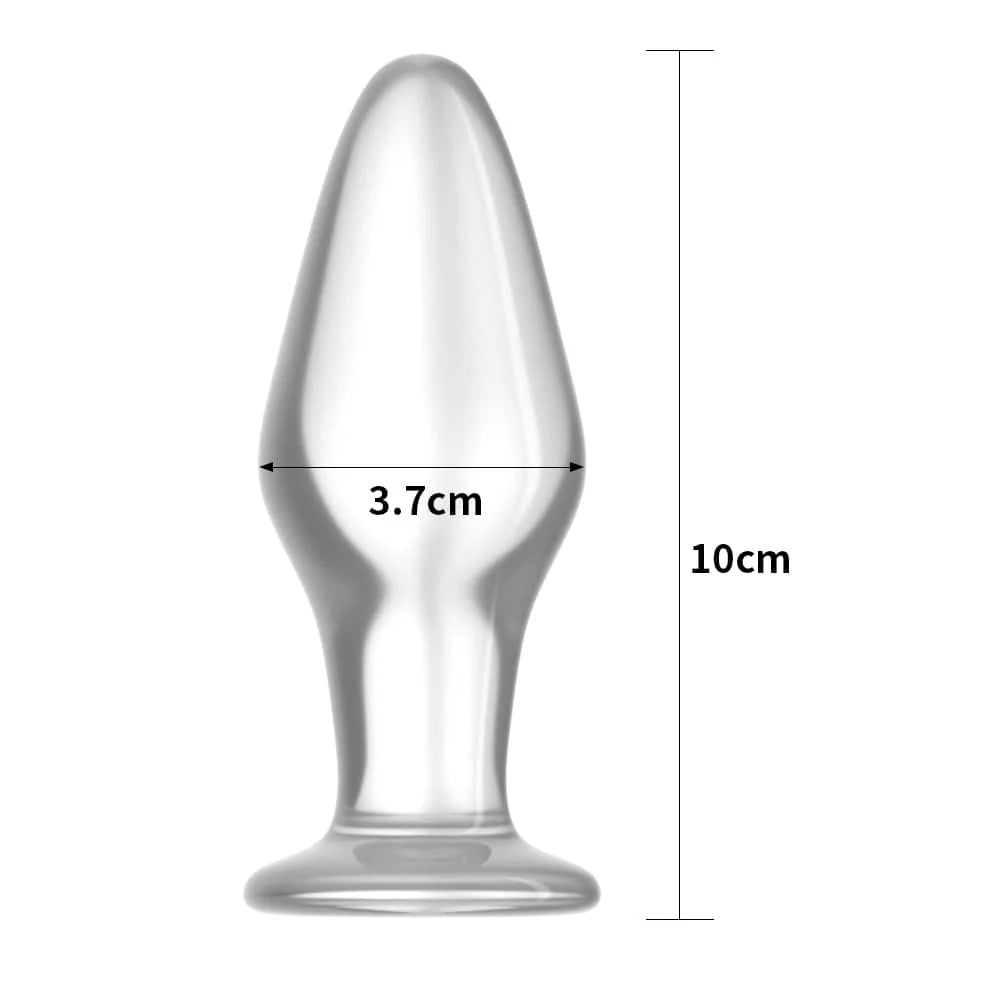 4.3" Glass Romance Transparent Butt Plug