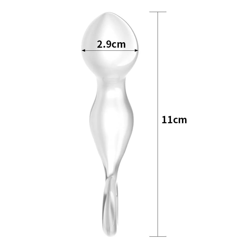 4.5" Glass Romance Crystal Clear Anal Plug