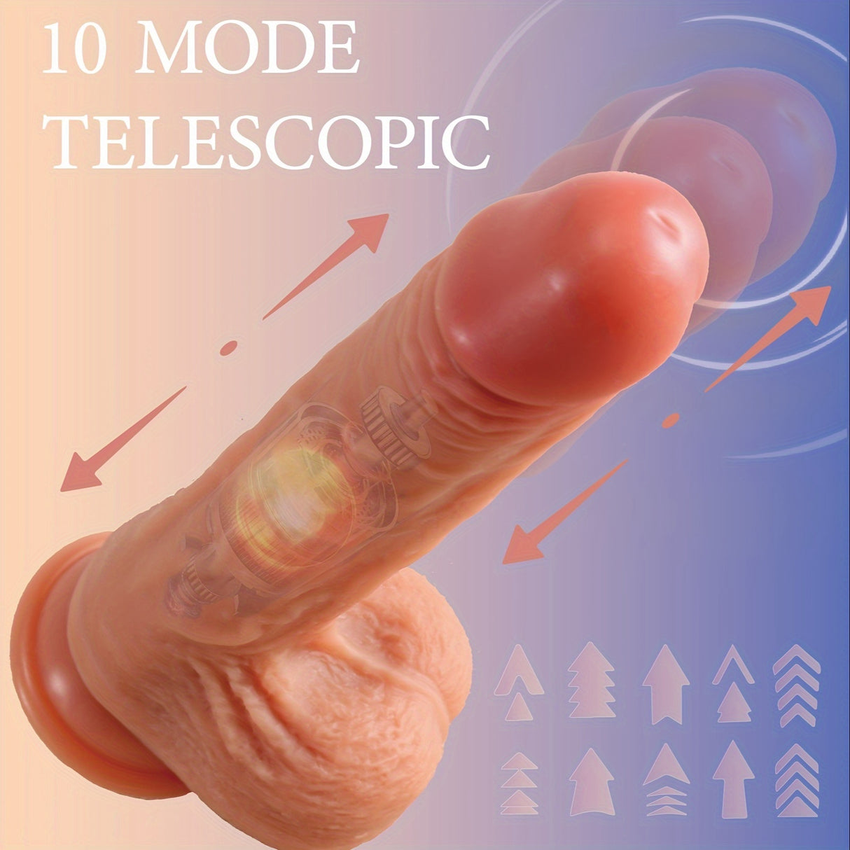 YIQU Remote Control Dildo 4-in-1 360-degree Dildo With 10 Vibration 10 Telescopic