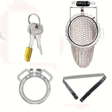 FRRK-196 Mesh Stainless Steel Male Chastity Cage Penis Cage Device