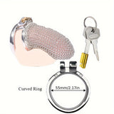 FRRK-195 Male Stainless Mesh Chastity Lock Cage Penis Cock Cage Device