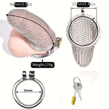 FRRK-196 Mesh Stainless Steel Male Chastity Cage Penis Cage Device