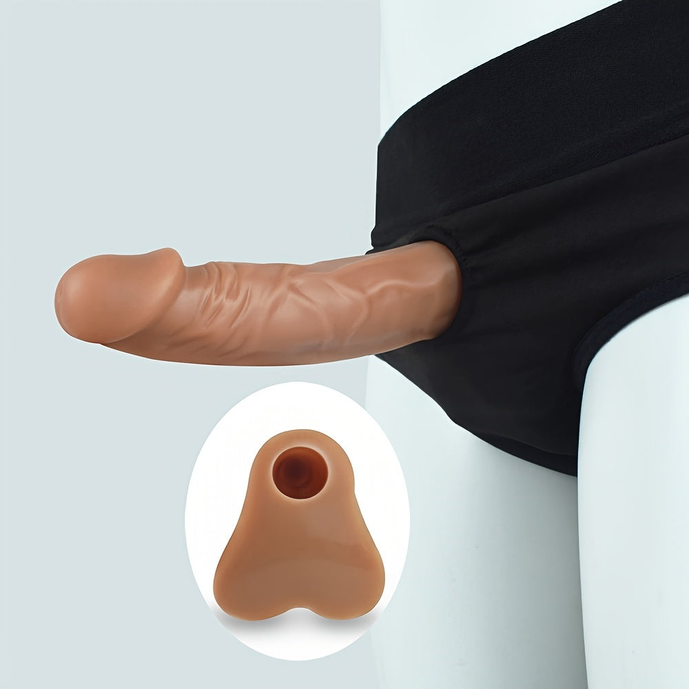 S106T Silicone Penis Sleeve With Pants Realistic Sheath Hollow Dildo