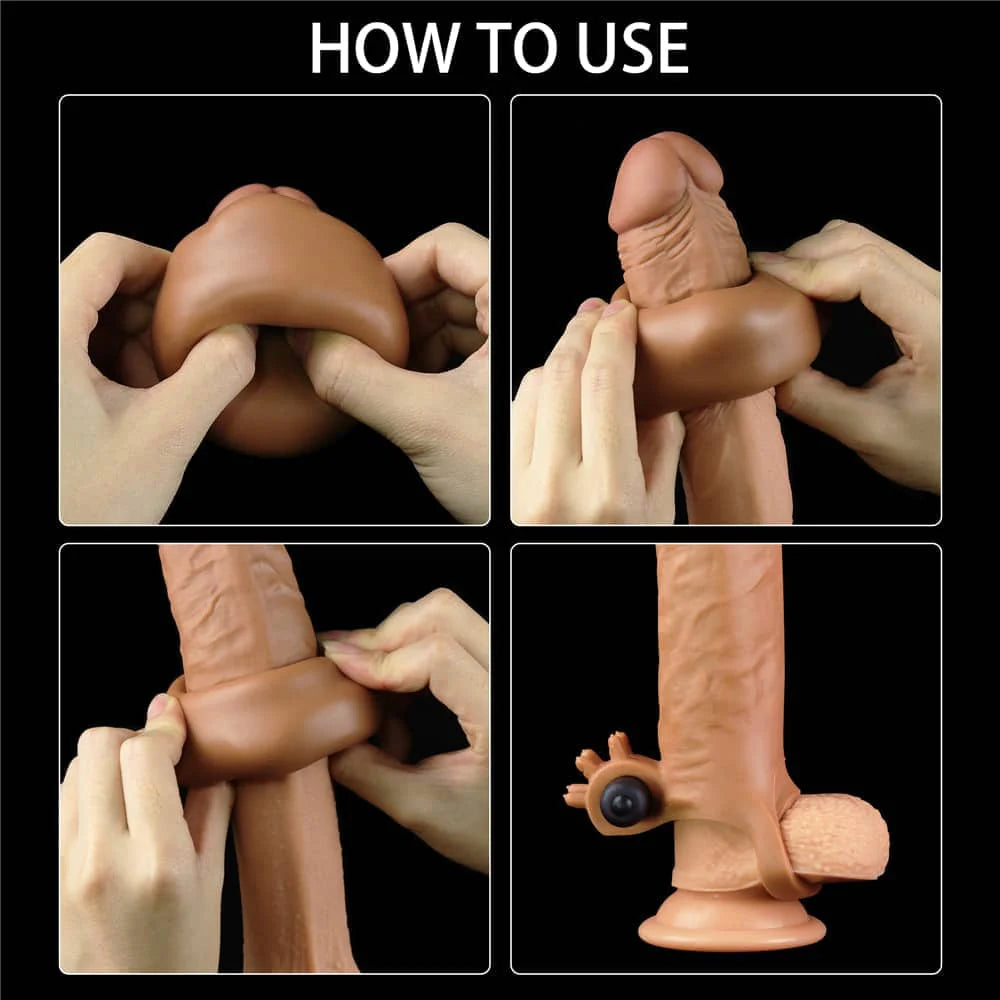 7.5" Dildo Extender Add 2 inches with Bullet Vibrator