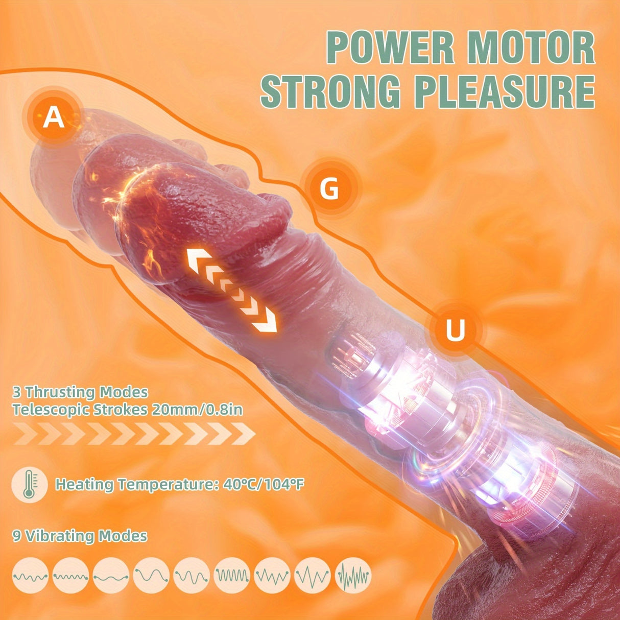 YIQU APP Remote Control 4 In 1 Thrusting Realistic Dildos