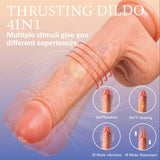 YIQU Remote Control Dildo 4-in-1 360-degree Dildo With 10 Vibration 10 Telescopic