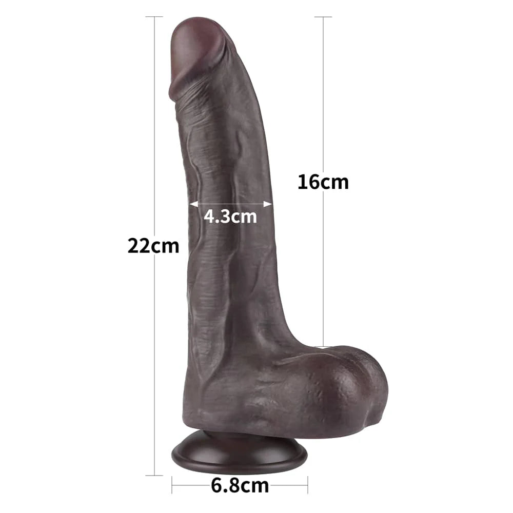 8.5'' Sliding Skin Dual Density realistic Dildo With Balls