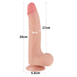 8.5'' Sliding Skin Dual Density Dildo With Balls