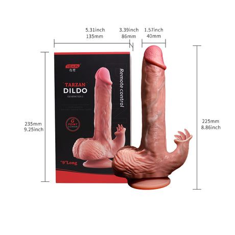 YEAIN®Mount Taishan massculine3 Tarzan Dildo G point tonuge licking stretching heating double shock remote control