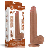 9'' Sliding Skin Dual Density Dildo With Balls