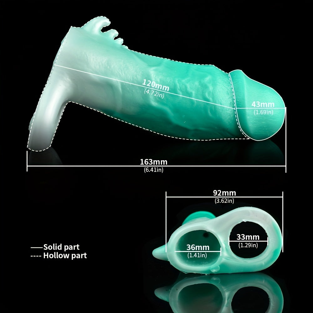 Colorful Soft Silicone Penis Sleeve Real Hollow Dildo