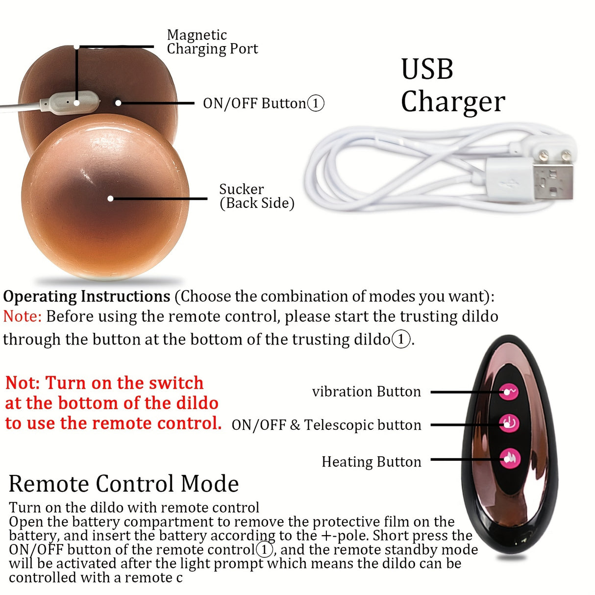 YIQU APP Remote Control 4 In 1 Thrusting Realistic Dildos