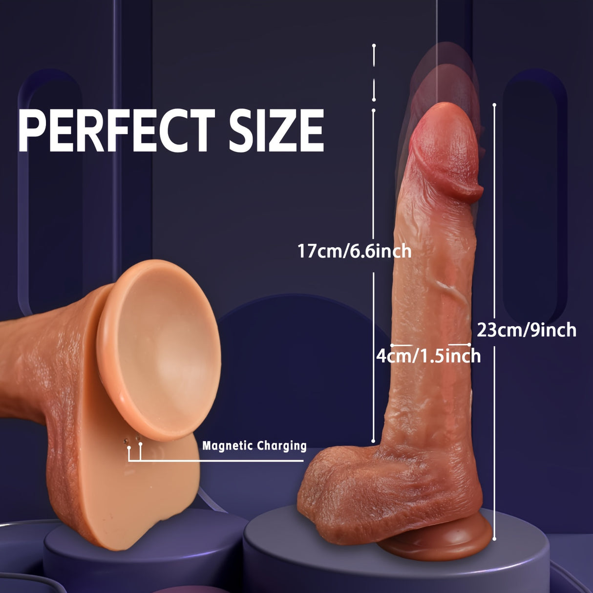 YIQU Rotating Anal Dildo Heated Huge Dildo With 10 Vibrating 10 Thrusting