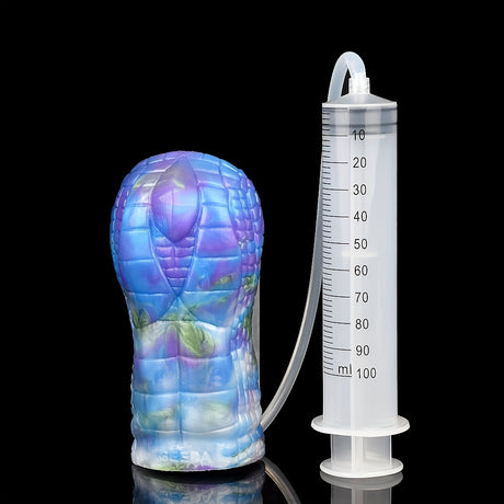 Imitation Sculptural Dragon Silicone Pocket Pussy Penis Training Water Spraying Masturbator