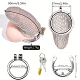 FRRK-196 Mesh Stainless Steel Male Chastity Cage Penis Cage Device