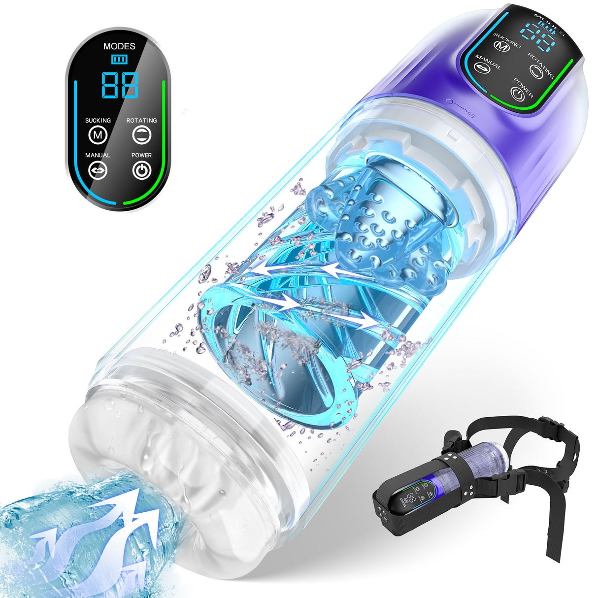 Aierle®Water Spa Sucking Rotating Male Masturbation cup LED disply intelligent frequenct control