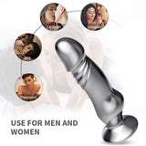 Metal Anal Dildo Vibrator with Remote Control for Men & Women