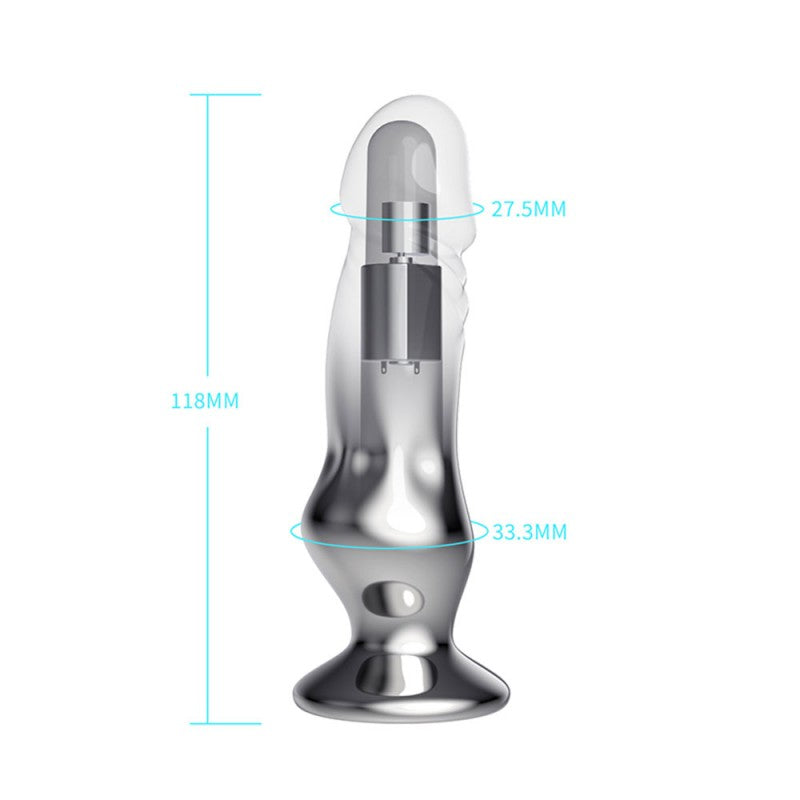 Metal Anal Dildo Vibrator with Remote Control for Men & Women