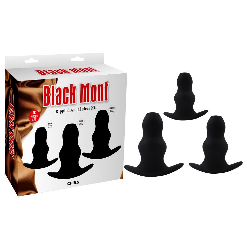 Black Mont Rippled Anal Juicer Kit