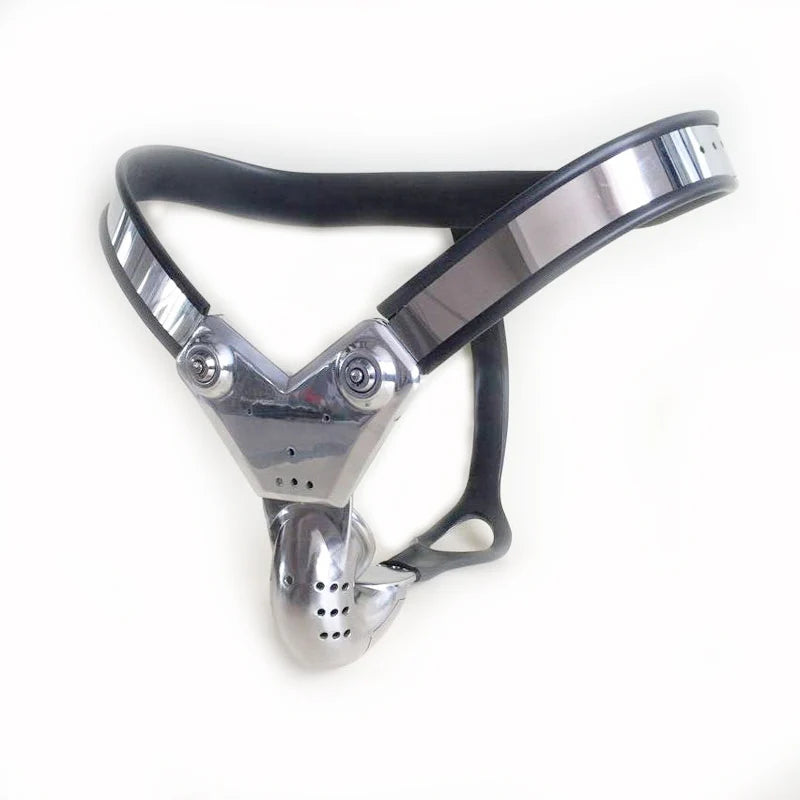 Black emperor stainless steel chastity belt panties with anal plug