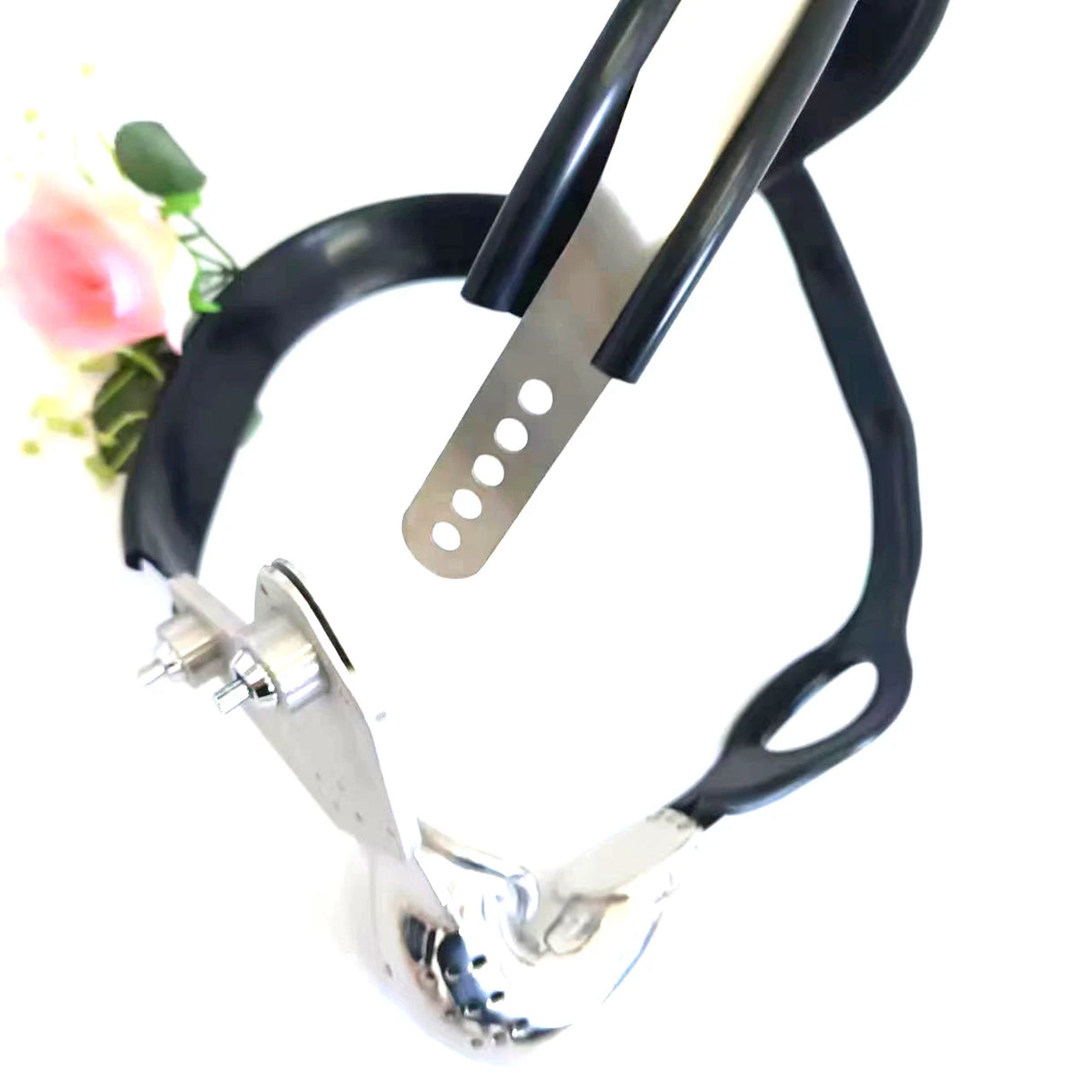 Black emperor stainless steel chastity belt panties with anal plug