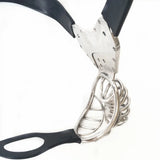 Black emperor stainless steel restraint belt chastity cage