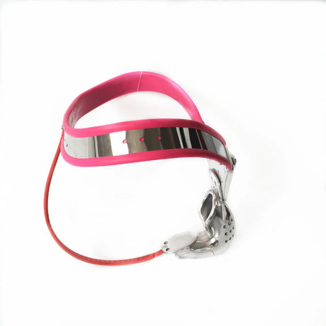 Black emperor stainless steel red male chastity belt device