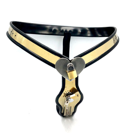 Black Emperor Titanium gold Love Shape Chastity Belt