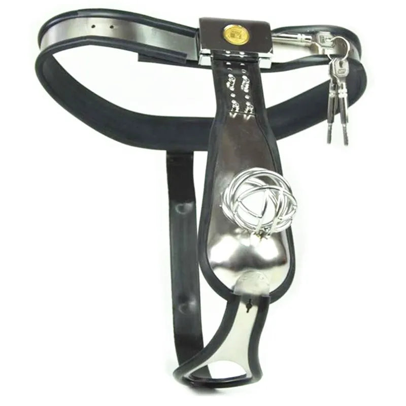 Black Emperor Stainless Steel Lockable Penis Restraint Male Chastity Belt