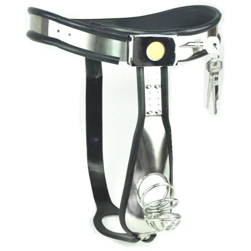 Black Emperor Stainless Steel Lockable Penis Restraint Male Chastity Belt